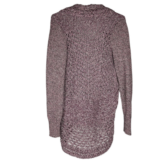 Eddie Bauer Knit Cardigan Open Front Womens M 100% Cotton Marled Long Sleeves - Picture 2 of 8